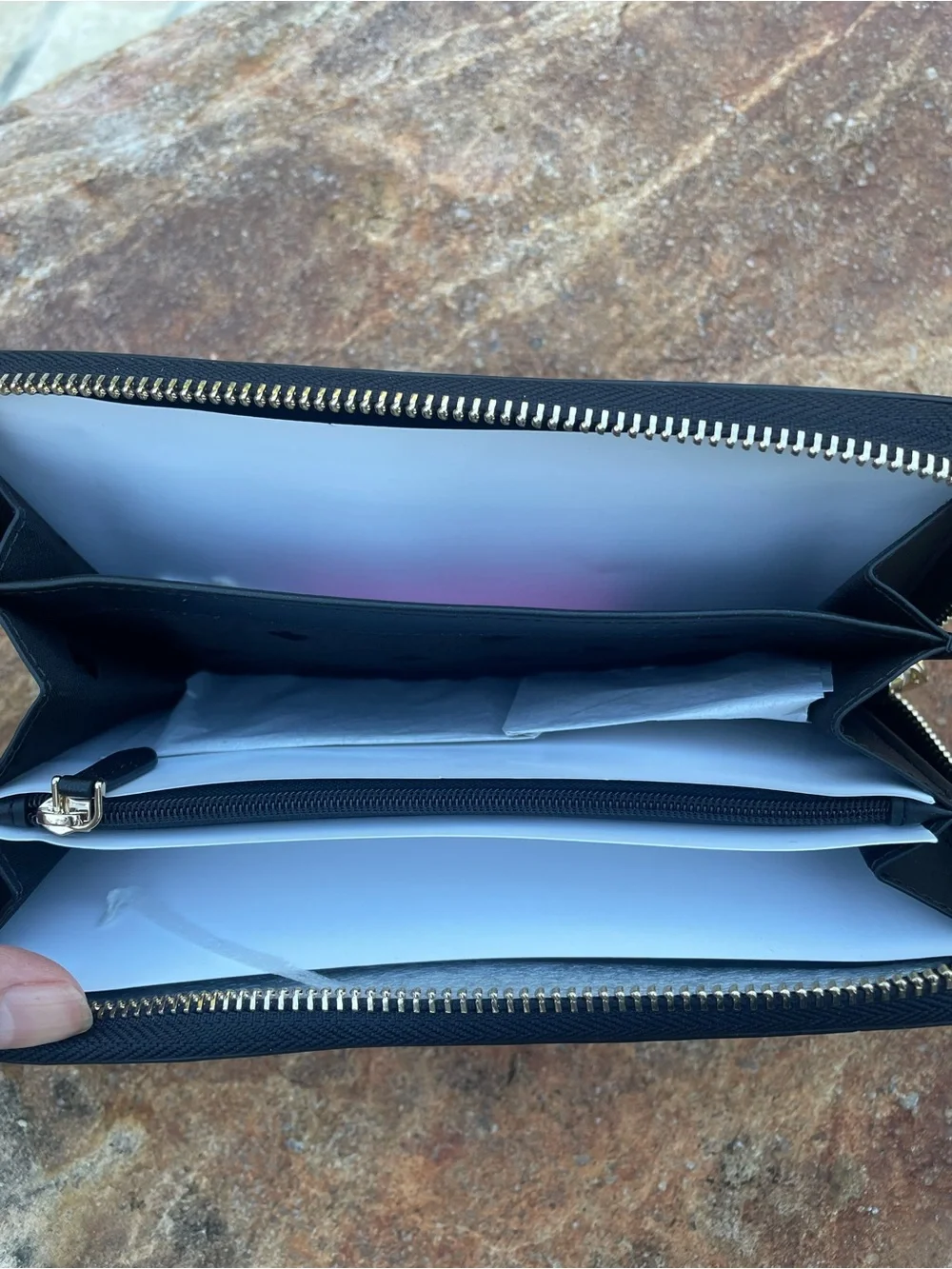 kate spade “Staci” Two-Tone Colorblock Large Continental Zip Wallet NEW!